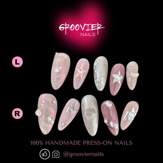 Neon Star Handmade Press-On Nails (C-E002)