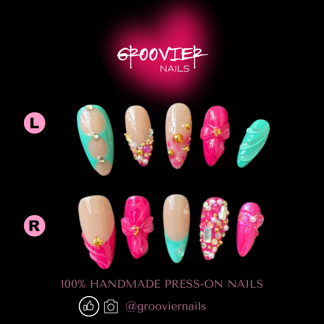 Beauty Unveiled Handmade Press-On Nails (C-E014)