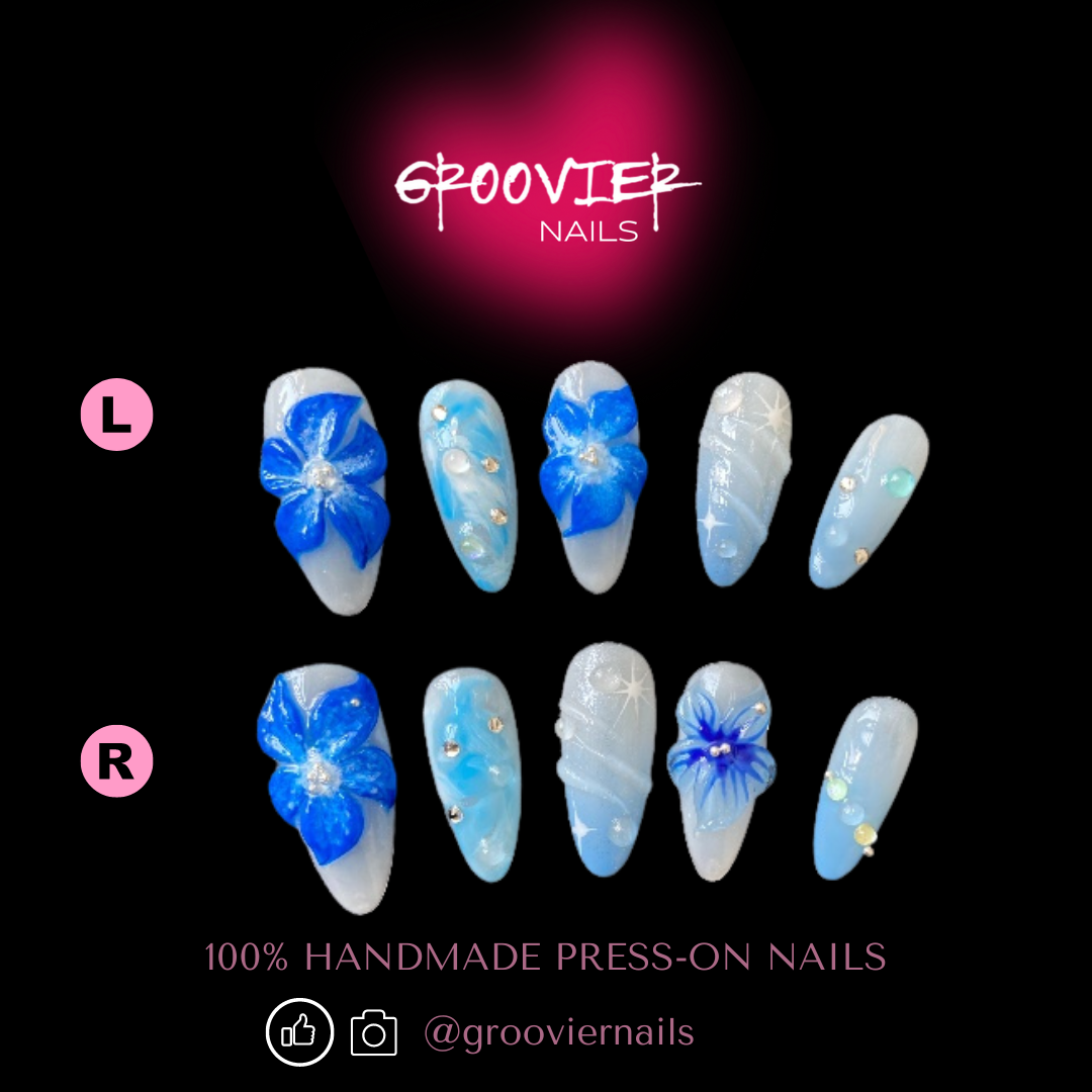 Oceanic Luau Handmade Press-On Nails (C-E009)