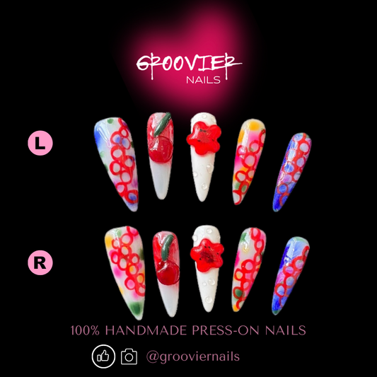 Blossoming Grace Handmade Press-On Nails (C-E011)