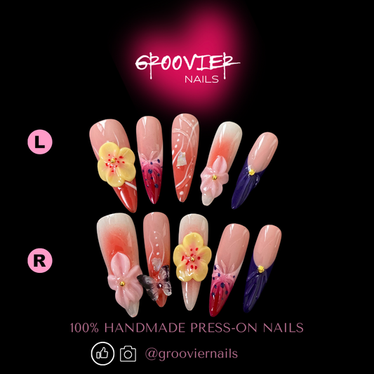 Colorful Splendor Handmade Press-On Nails (C-E042)