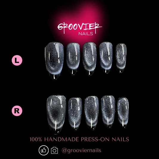 Dark Space Cat Eye Press-On Nails (K-G0082）