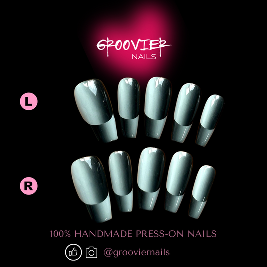 Black Space Handmade Press-On Nails (K-J0098)