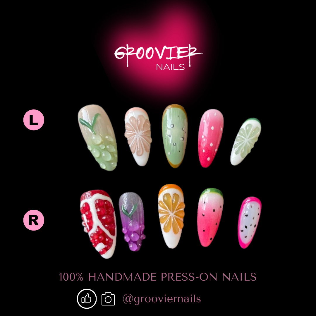 Fruit Feast Handmade Press-On Nails (C-E012)