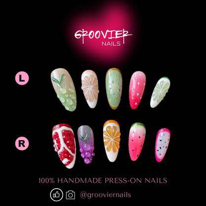 Fruit Feast Handmade Press-On Nails (C-E012)