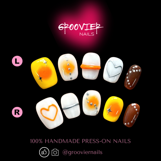 Orange Soda Handmade Press-On Nails (K-G0054)