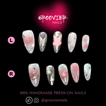 Pink Girl Handmade Press-On Nails (K-G0060)